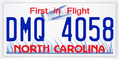 NC license plate DMQ4058