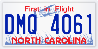 NC license plate DMQ4061