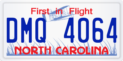 NC license plate DMQ4064