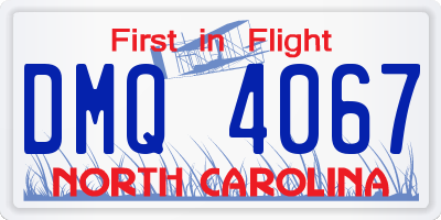 NC license plate DMQ4067