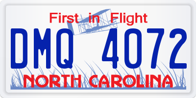 NC license plate DMQ4072