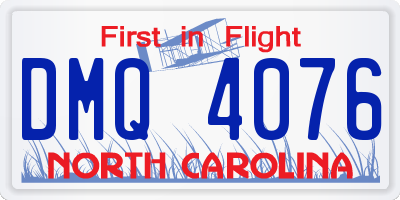NC license plate DMQ4076