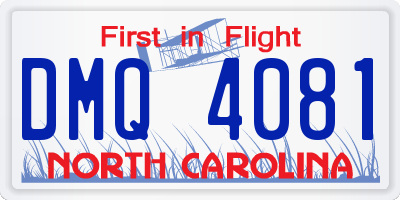 NC license plate DMQ4081