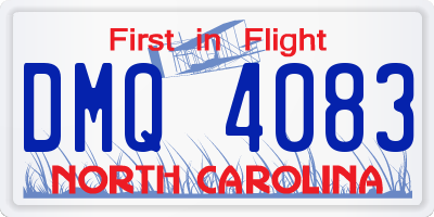 NC license plate DMQ4083