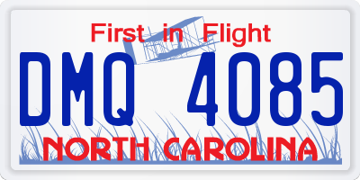 NC license plate DMQ4085