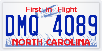 NC license plate DMQ4089
