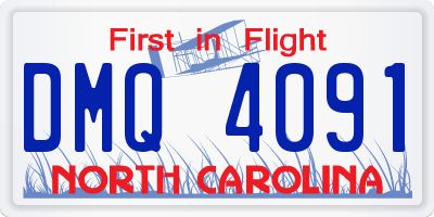 NC license plate DMQ4091