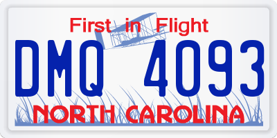 NC license plate DMQ4093