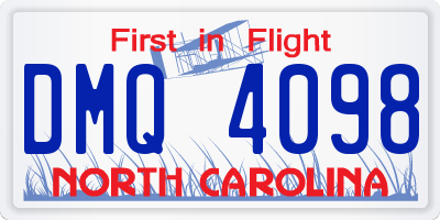NC license plate DMQ4098