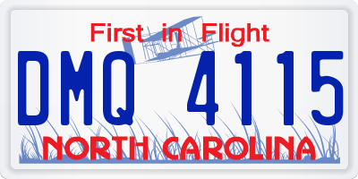 NC license plate DMQ4115