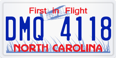 NC license plate DMQ4118