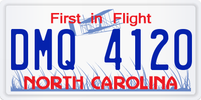 NC license plate DMQ4120