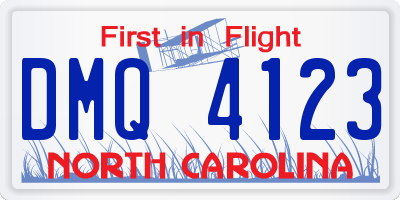 NC license plate DMQ4123