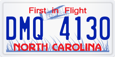 NC license plate DMQ4130