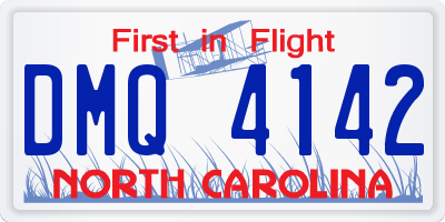 NC license plate DMQ4142