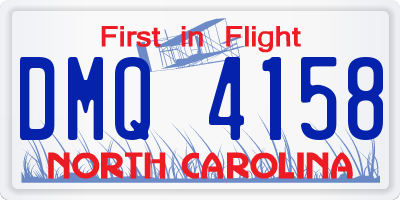NC license plate DMQ4158