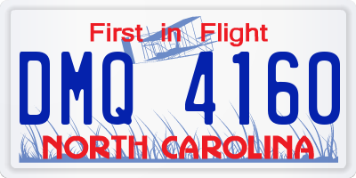 NC license plate DMQ4160