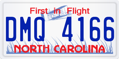 NC license plate DMQ4166