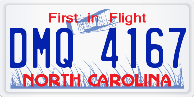 NC license plate DMQ4167