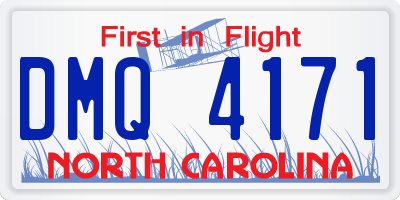 NC license plate DMQ4171