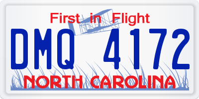 NC license plate DMQ4172