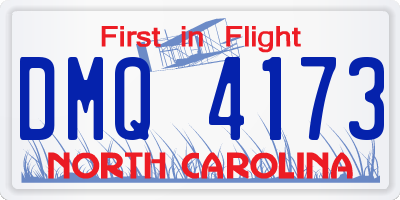 NC license plate DMQ4173