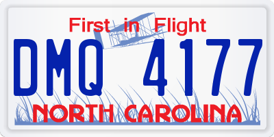 NC license plate DMQ4177