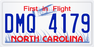 NC license plate DMQ4179