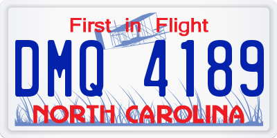 NC license plate DMQ4189