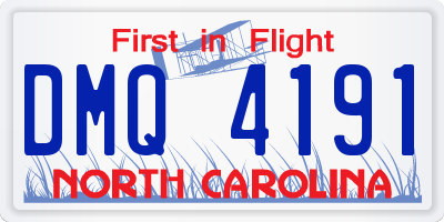 NC license plate DMQ4191