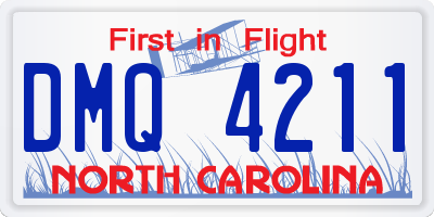 NC license plate DMQ4211