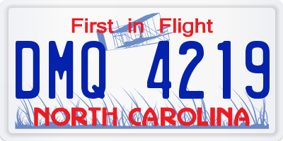 NC license plate DMQ4219