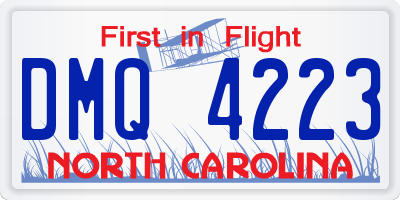 NC license plate DMQ4223