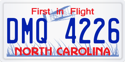 NC license plate DMQ4226