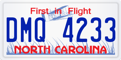 NC license plate DMQ4233