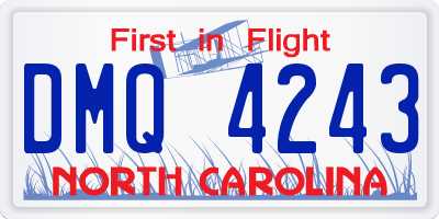 NC license plate DMQ4243