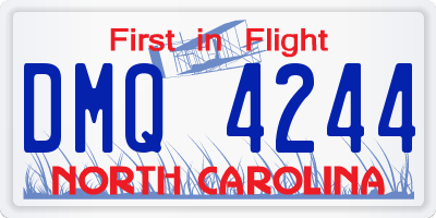 NC license plate DMQ4244