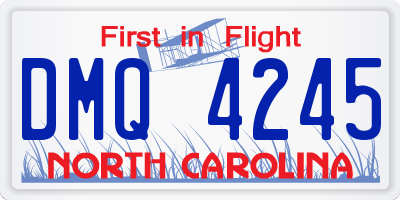 NC license plate DMQ4245