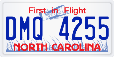 NC license plate DMQ4255