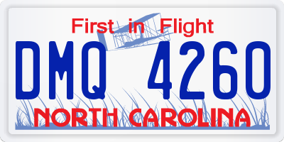 NC license plate DMQ4260