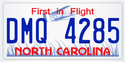 NC license plate DMQ4285