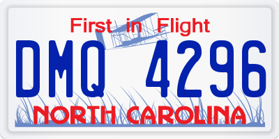 NC license plate DMQ4296