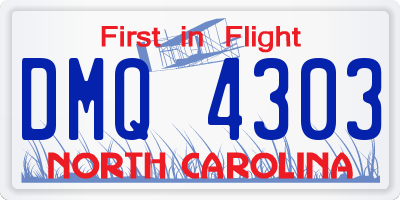 NC license plate DMQ4303