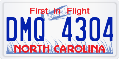 NC license plate DMQ4304