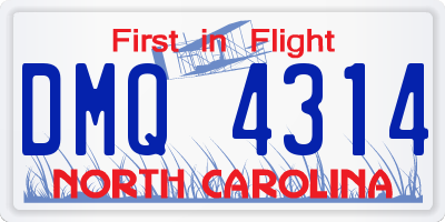 NC license plate DMQ4314