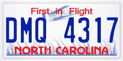 NC license plate DMQ4317