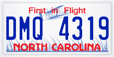 NC license plate DMQ4319