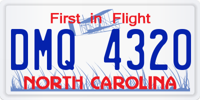 NC license plate DMQ4320