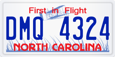 NC license plate DMQ4324