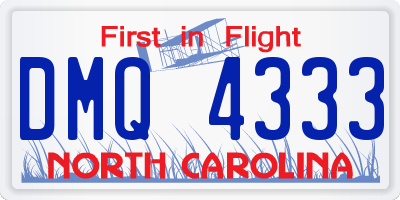 NC license plate DMQ4333